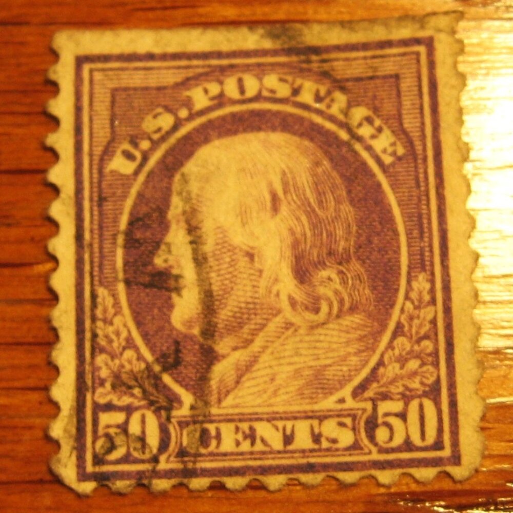 1912-14 WATERMARKED USPS -  BENJAMIN FRANKLIN  50 CENT STAMP